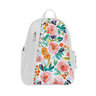 White Mixed Backpack Floarl Art