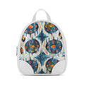 White O Mini Backpacks Blue circle