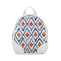 White O Mini Backpacks Blue rhombus