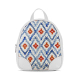 White O Mini Backpacks Blue rhombus - CANVAEGYPT