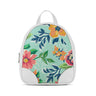 White O Mini Backpacks Cyan Floral