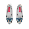 White Round Toe Shoe Blue circle