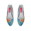 White Round Toe Shoe Electric blue