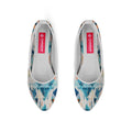 White Round Toe Shoe Happy blue
