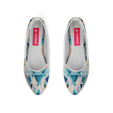 White Round Toe Shoe Happy blue - CANVAEGYPT