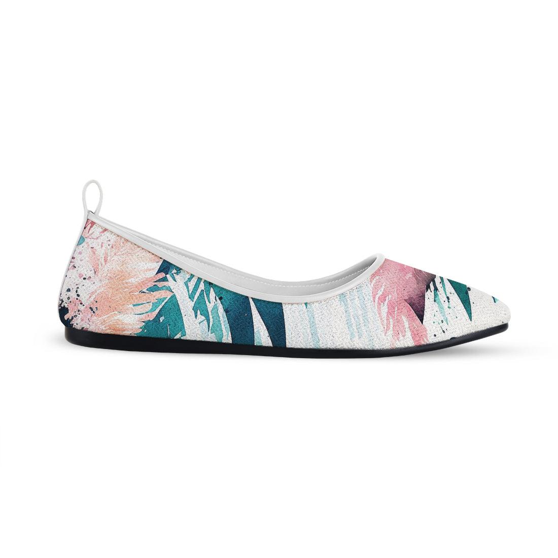 White Round Toe Shoe Leaf - CANVAEGYPT