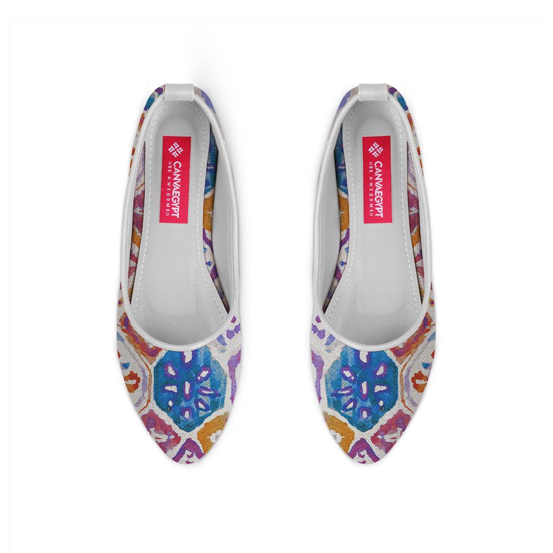 White Round Toe Shoe Mozaic - CANVAEGYPT