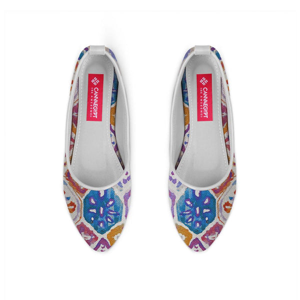 White Round Toe Shoe Mozaic - CANVAEGYPT