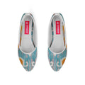 White Round Toe Shoe Purple blossom