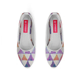 White Round Toe Shoe Rainbow triangles - CANVAEGYPT