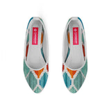 White Round Toe Shoe Rhombus sarong - CANVAEGYPT