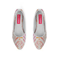 White Round Toe Shoe Rose ikat