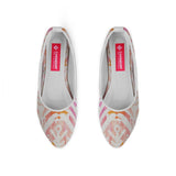 White Round Toe Shoe Rose ikat - CANVAEGYPT
