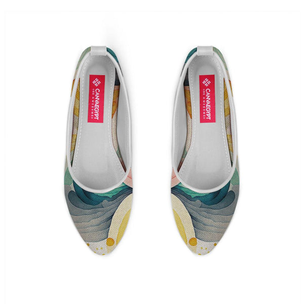 White Round Toe Shoe Scribbles - CANVAEGYPT