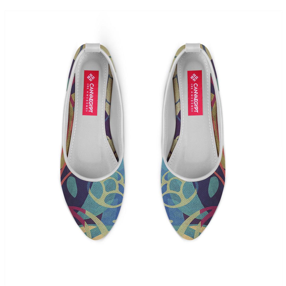 White Round Toe Shoe Sea Herbs - CANVAEGYPT