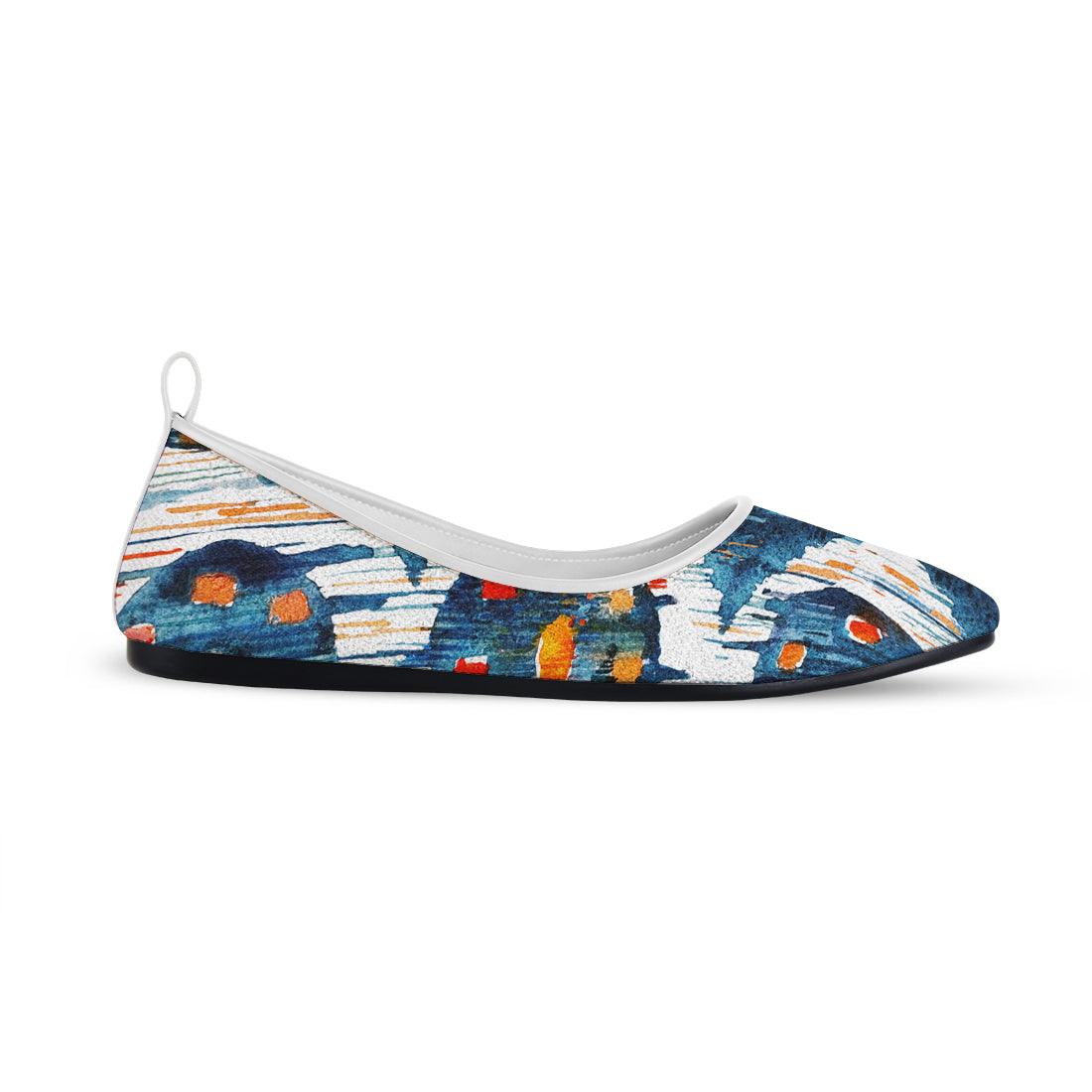 White Round Toe Shoe Blue circle - CANVAEGYPT