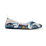 White Round Toe Shoe Blue circle - CANVAEGYPT