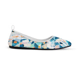 White Round Toe Shoe Happy blue - CANVAEGYPT