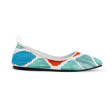 White Round Toe Shoe Rhombus sarong - CANVAEGYPT