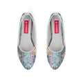White Round Toe Shoe Vibrant purple