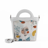 White Top Handle Handbag Faces - CANVAEGYPT