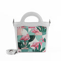 White Top Handle Handbag Flamingo