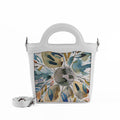 White Top Handle Handbag Gold Stars