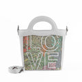 White Top Handle Handbag LOVE