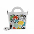White Top Handle Handbag Shapes