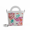 White Top Handle Handbag Tropic