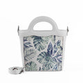 White Top Handle Handbag Watercolor Tropical