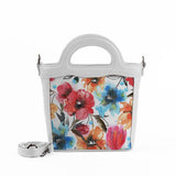 White Top Handle Handbag White Floral - CANVAEGYPT