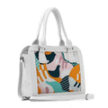White Travel Hobo Bag Sun Illustration