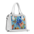 White Travel Hobo Bag Blue Floral