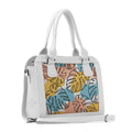 White Travel Hobo Bag Color Leafs
