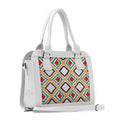 White Travel Hobo Bag Pixely Pattern