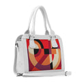 White Travel Hobo Bag Red Geo