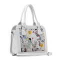 White Travel Hobo Bag White Floral