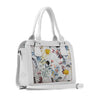 White Travel Hobo Bag White Floral