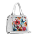 White Travel Hobo Bag White Roses