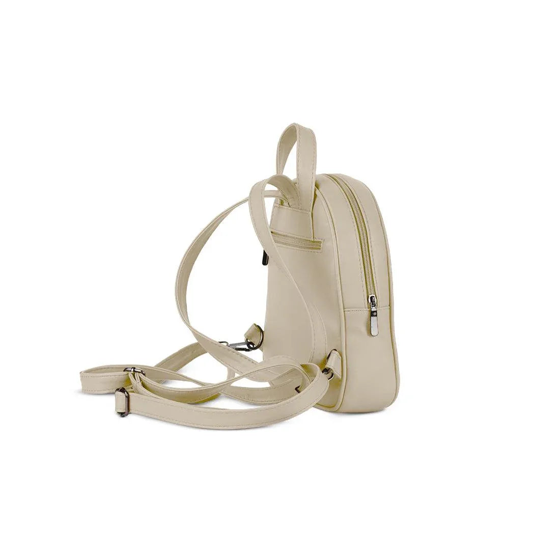Beige O Mini Backpacks Leafs - CANVAEGYPT