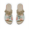 Beige Buckle Slide Slipper Flower