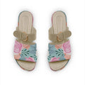 Beige Buckle Slide Slipper Pink Rose