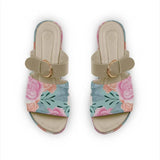Beige Buckle Slide Slipper Pink Rose - CANVAEGYPT