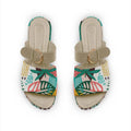 Beige Buckle Slide Slipper Summer Abstract