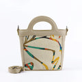 Beige Top Handle Handbag Sand Brushes