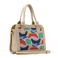 Beige Travel Hobo Bag Blooming Pink