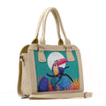 Beige Travel Hobo Bag Tropical Bird