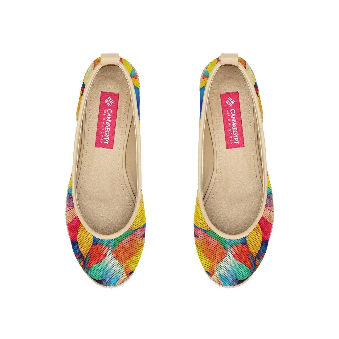 Beige Voyage Round Toe Bright Leaf - CANVAEGYPT