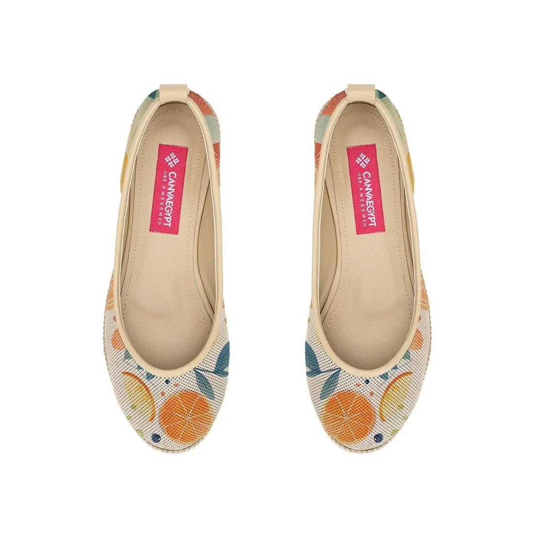 Beige Voyage Round Toe Fruits - CANVAEGYPT